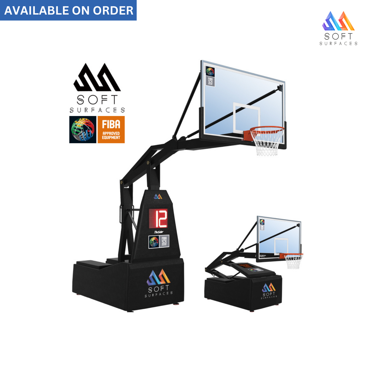 Portable Spring Fold Basketball With Wheels Basketball Hoops 3x3